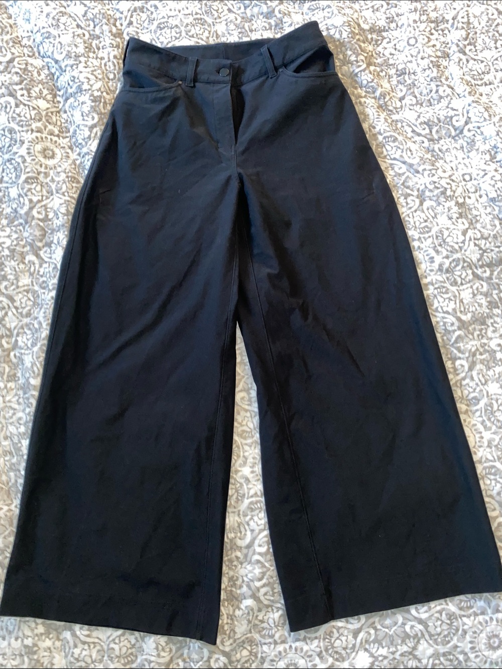 lululemon athletica Black wide legged pants with Branded Tag